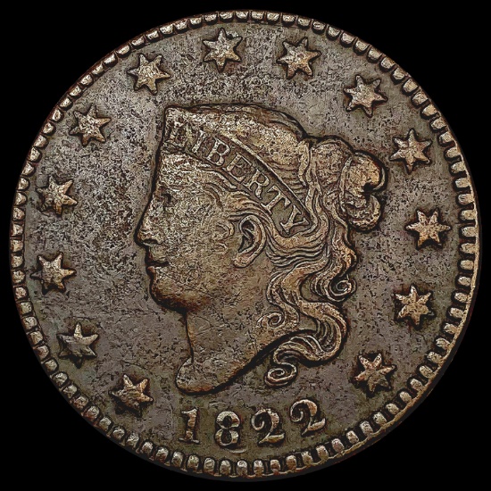 1822 Coronet Head Large Cent LIGHTLY CIRCULATED