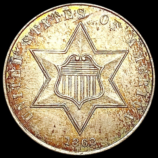 1862 Silver Three Cent UNCIRCULATED