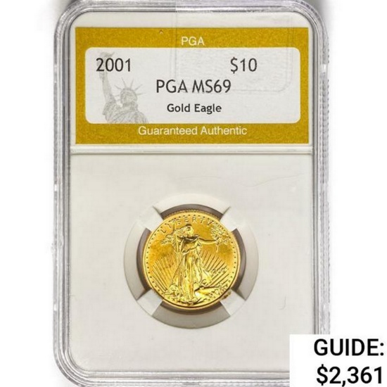 2001 $10 1/4oz. American Gold Eagle PGA MS69