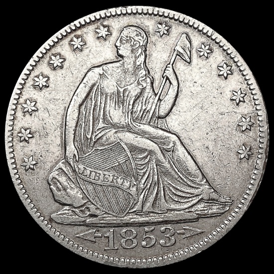 1853-O Arws & Rays Seated Liberty Half Dollar CLOS