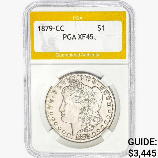 1879-CC Morgan Silver Dollar PGA XF45