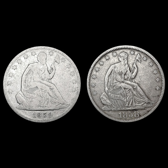 [2] Seated Lib Half Dollars [1858-O, 1859-O] NICEL