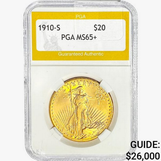 1910-S $20 Gold Double Eagle PGA MS65+