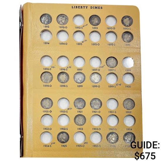 1892-1916 Barber Dime Collection [40 Coins]