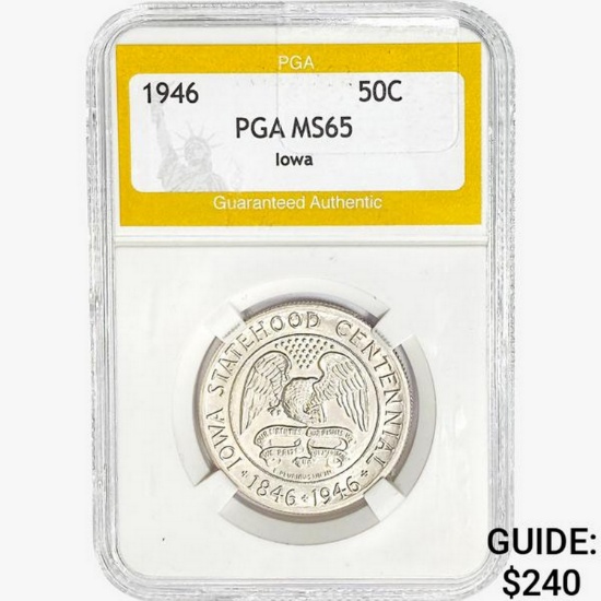 1946 Iowa Half Dollar PGA MS65