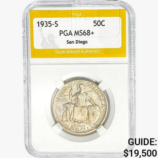 1935-S San Diego Half Dollar PGA MS68+