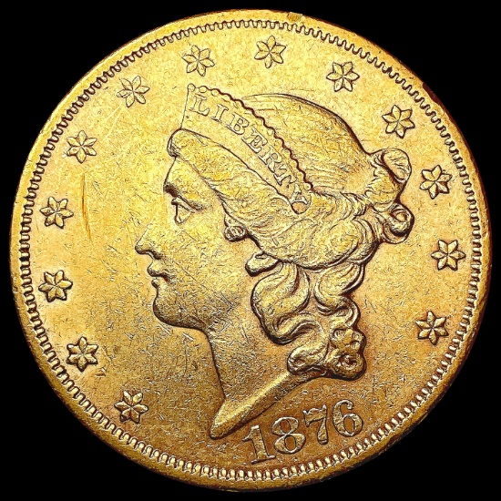 1876-S $20 Gold Double Eagle NEARLY UNCIRCULATED