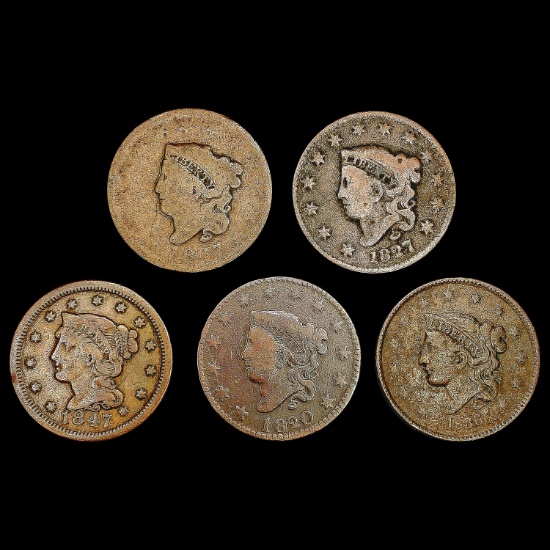 [5] US Large Cents [1817, 1820, 1827, 1836, 1847]