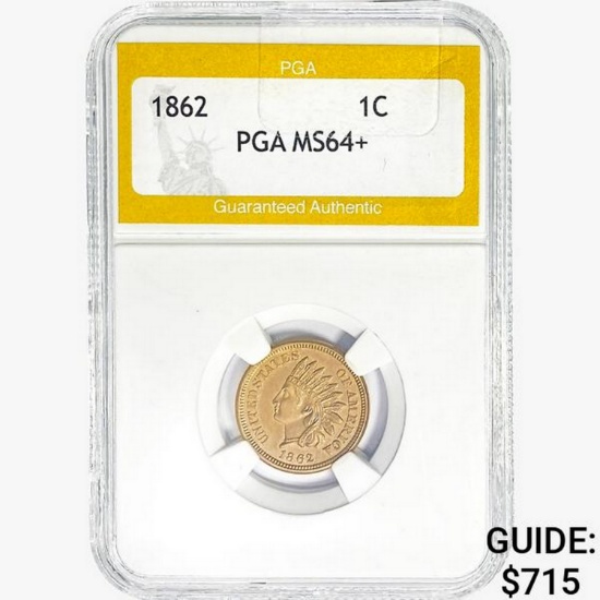 1862 Indian Head Cent PGA MS64+