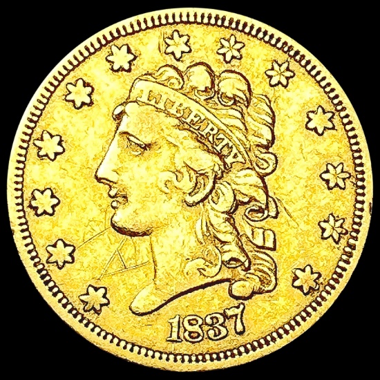 1837 $2.50 Gold Quarter Eagle LIGHTLY CIRCULATED