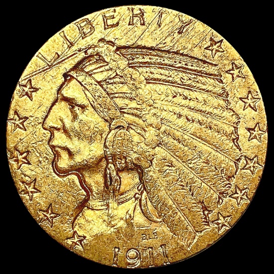 1911-S $5 Gold Half Eagle HIGH GRADE
