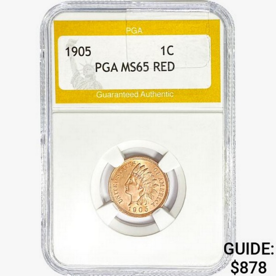 1905 Indian Head Cent PGA MS65 RED