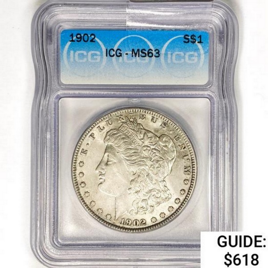 1902 Morgan Silver Dollar ICG MS63