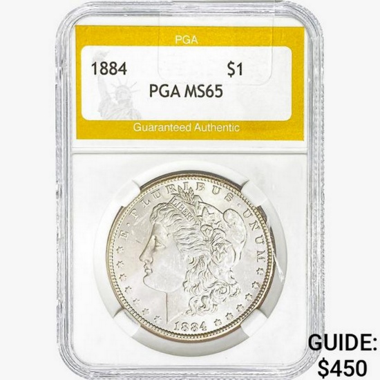1884 Morgan Silver Dollar PGA MS65