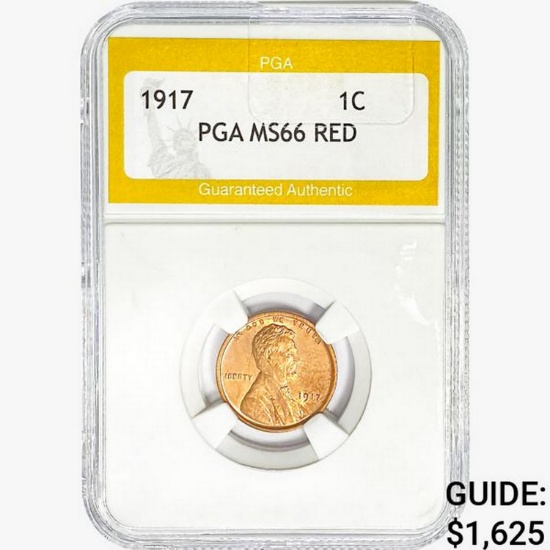 1917 Wheat Cent PGA MS66 RED