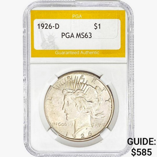 1926-D Silver Peace Dollar PGA MS63