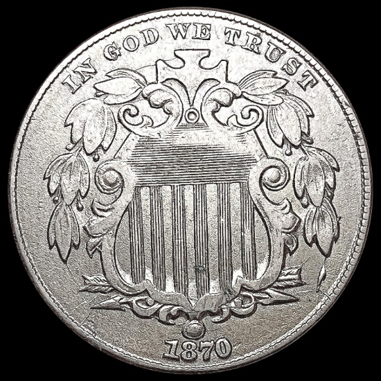 1870 Shield Nickel CLOSELY UNCIRCULATED