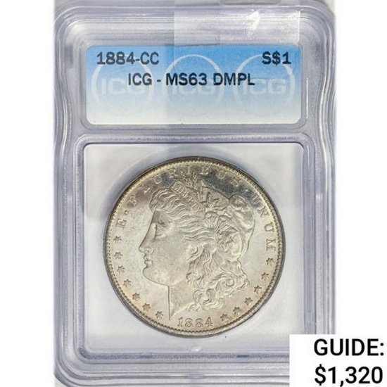 1884-CC Morgan Silver Dollar ICG MS63 DMPL