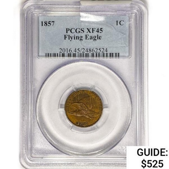 1857 Flying Eagle Cent PCGS XF45