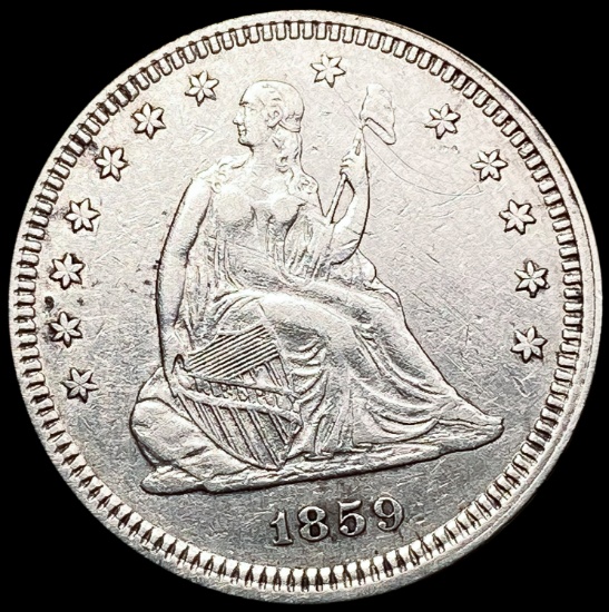 1859 Seated Liberty Quarter CLOSELY UNCIRCULATED