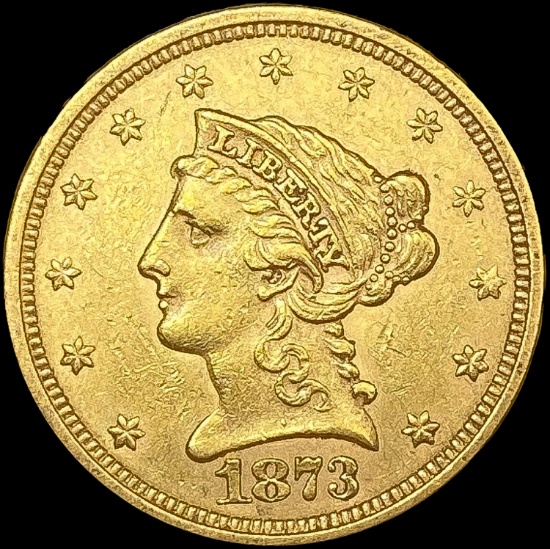 1873 Open 3 $2.50 Gold Quarter Eagle UNCIRCULATED