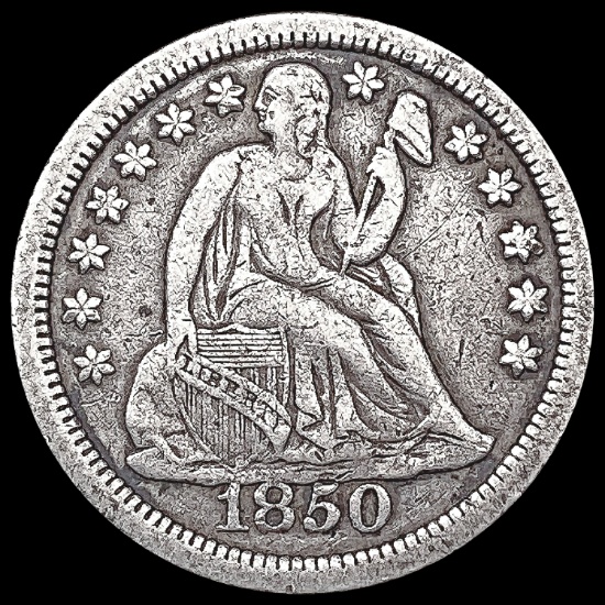 1850 Seated Liberty Dime NICELY CIRCULATED