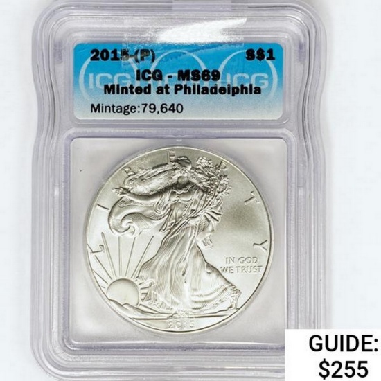2015 American 1oz Silver Eagle ICG MS69