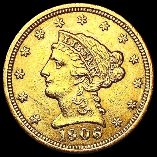 1906 $2.50 Gold Quarter Eagle CLOSELY UNCIRCULATED