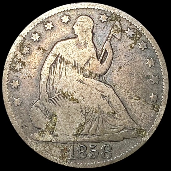1858-S Seated Liberty Half Dollar NICELY CIRCULATE
