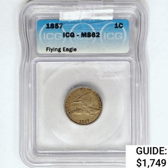 1857 Flying Eagle Cent ICG MS62