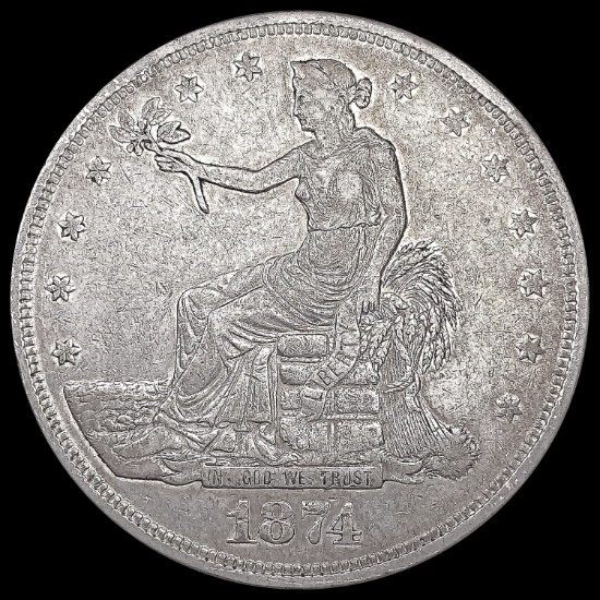 1874 Silver Trade Dollar LIGHTLY CIRCULATED