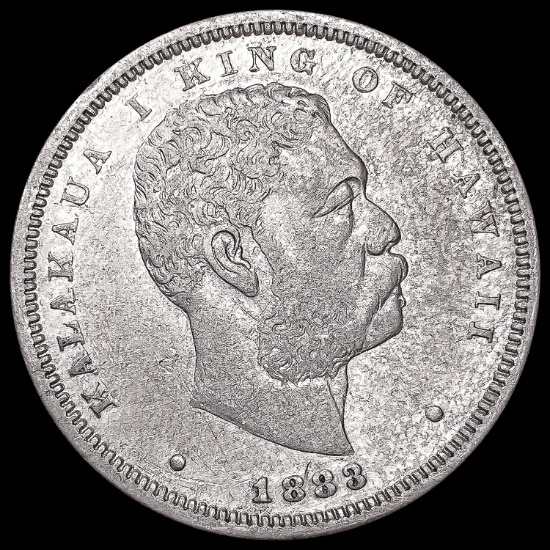 1883 Kingdom of Hawaii Half Dollar LIGHTLY CIRCULA