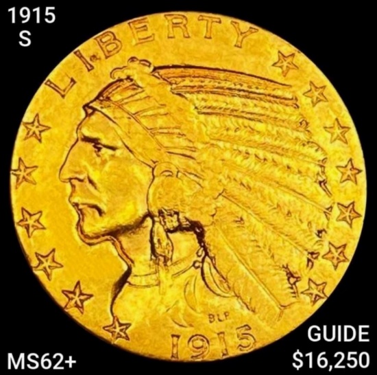 1915-S $5 Gold Half Eagle CHOICE PROOF +