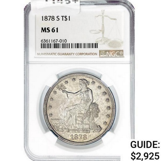 1878-S Silver Trade Dollar NGC MS61