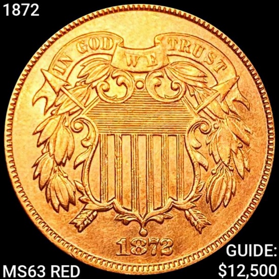 1872 Two Cent Piece CHOICE BU RD