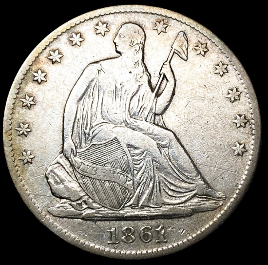 1861-S Seated Liberty Half Dollar LIGHTLY CIRCULAT