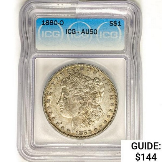 1880-O Morgan Silver Dollar ICG AU50