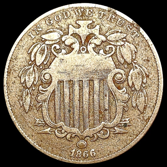 1866 Shield Nickel LIGHTLY CIRCULATED