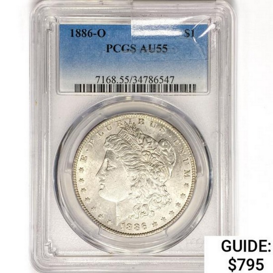 1886-O Morgan Silver Dollar PCGS AU55