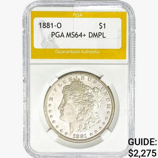 1881-O Morgan Silver Dollar PGA MS64+ DMPL