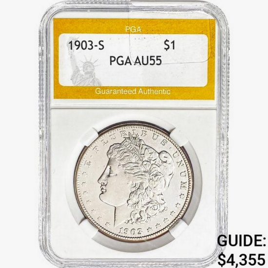 1903-S Morgan Silver Dollar PGA AU55
