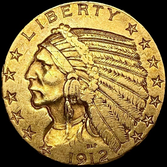 1912-S $5 Gold Half Eagle NEARLY UNCIRCULATED