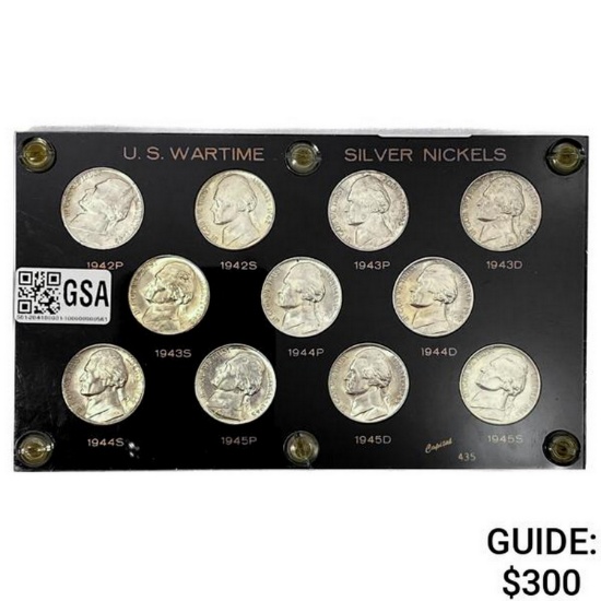 1942-1945 Unc Silver Wartime Nickel Set [11 Coins]