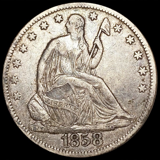 1858/0 Seated Liberty Half Dollar LIGHTLY CIRCULAT