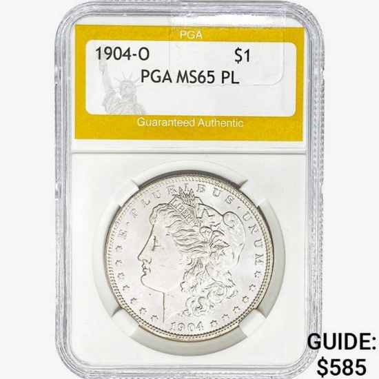 1904-O Morgan Silver Dollar PGA MS65 PL
