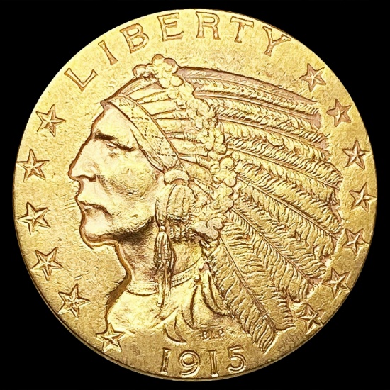 1915 $5 Gold Half Eagle CLOSELY UNCIRCULATED
