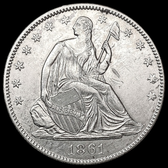 1861-O Seated Liberty Half Dollar CLOSELY UNCIRCUL