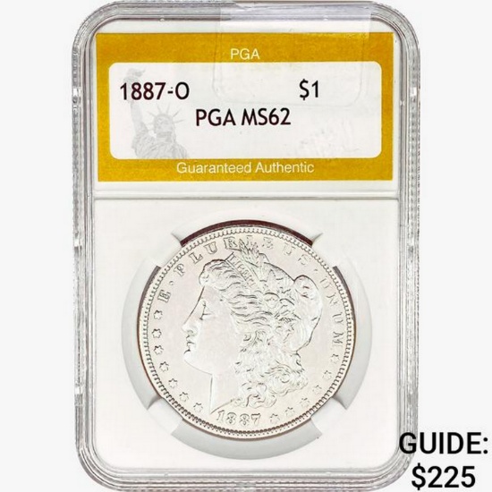 1887-O Morgan Silver Dollar PGA MS62