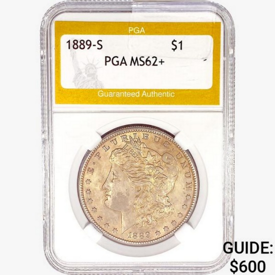 1889-S Morgan Silver Dollar PGA MS62+