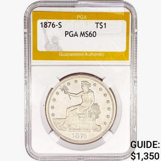 1876-S Silver Trade Dollar PGA MS60